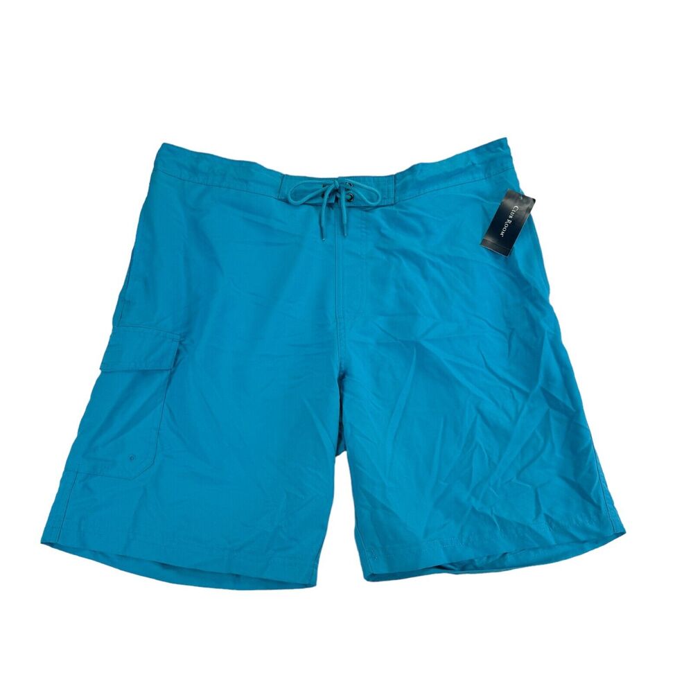 Club Room Mens Solid Quick Dry 9" E-Board Shorts Turquoise Blue L